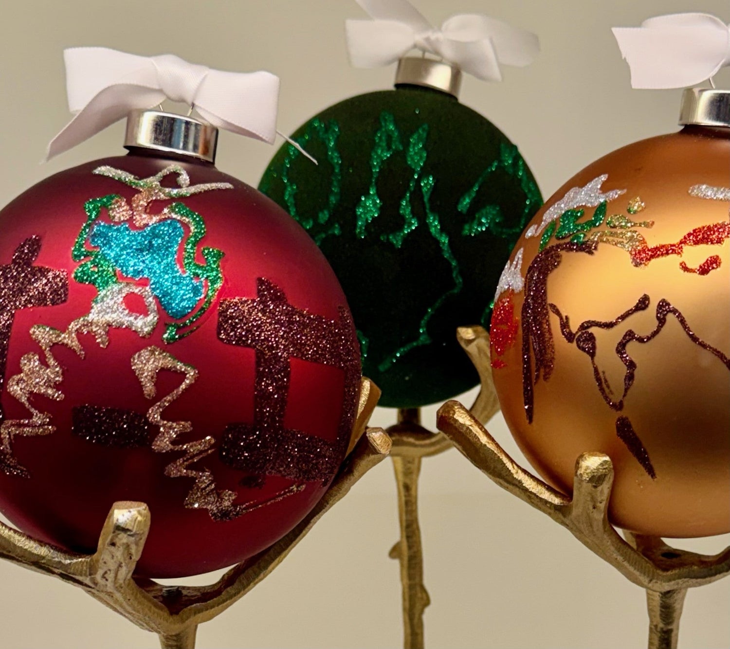 2025 glitter ball ornament collection