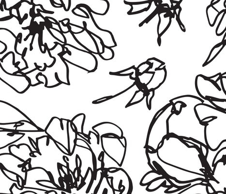 modern peony table linens