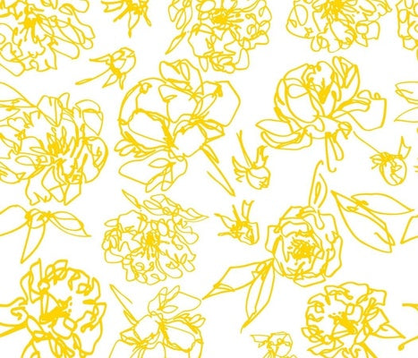 modern peony table linens