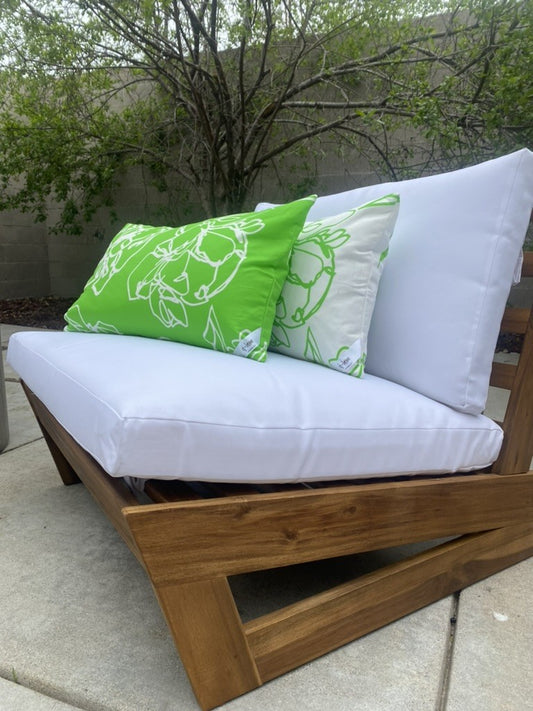 modern peony indoor/outdoor throw pillows